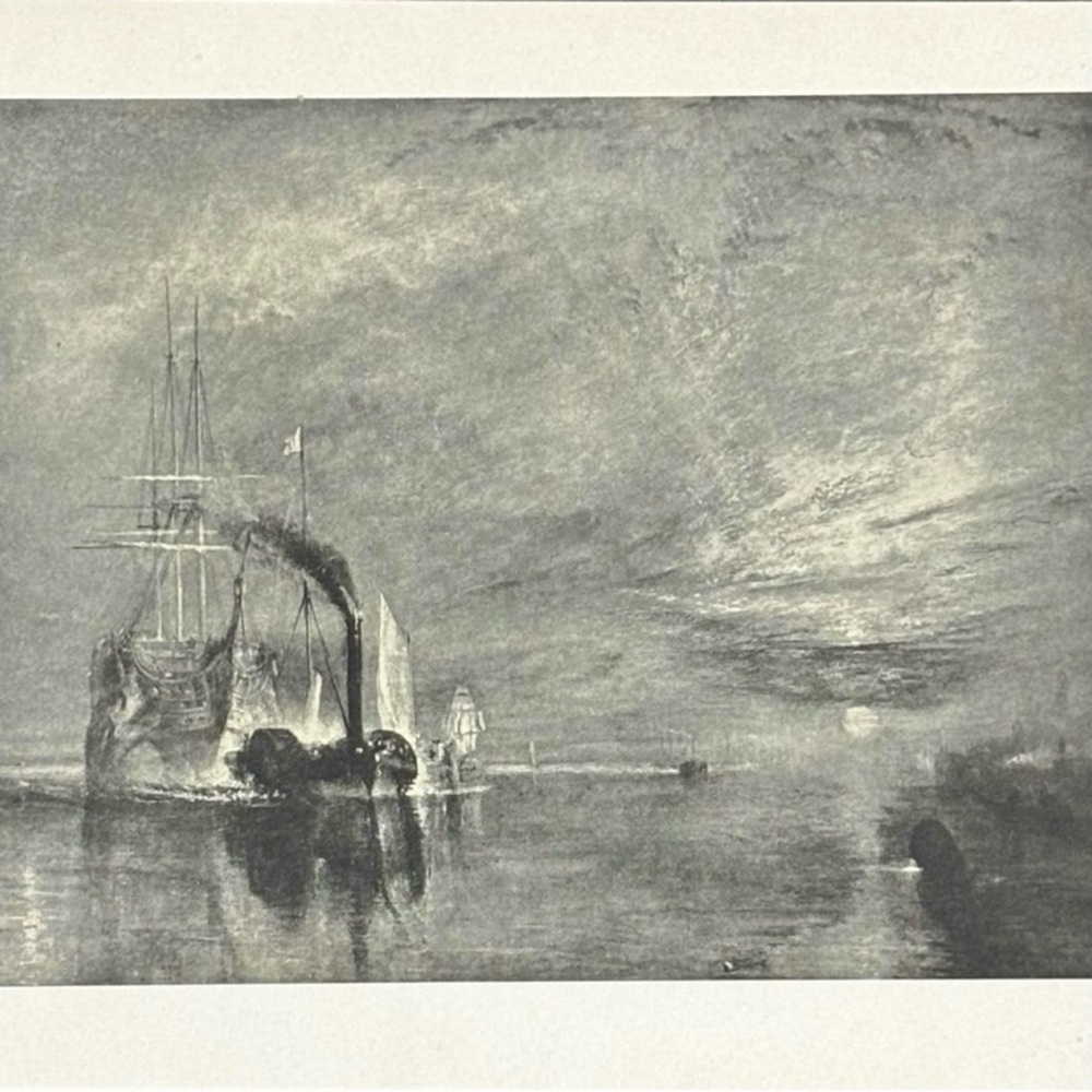 Joseph Mallord William Turner FIGHTING TÉMERAIRE Fine Art Print 1902 Vintage